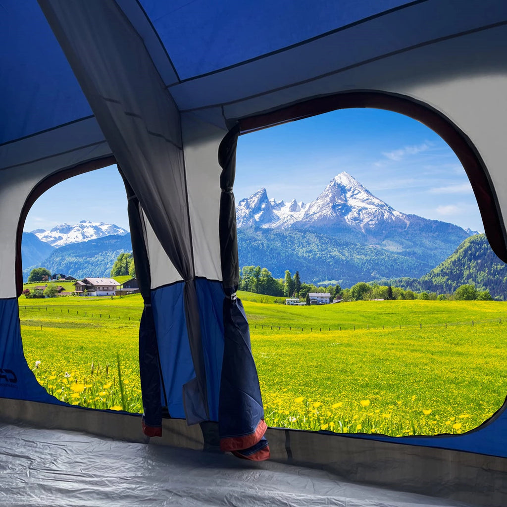 12 Person Extra Large Family Cabin Tent, Waterproof Windproof Easy Setup