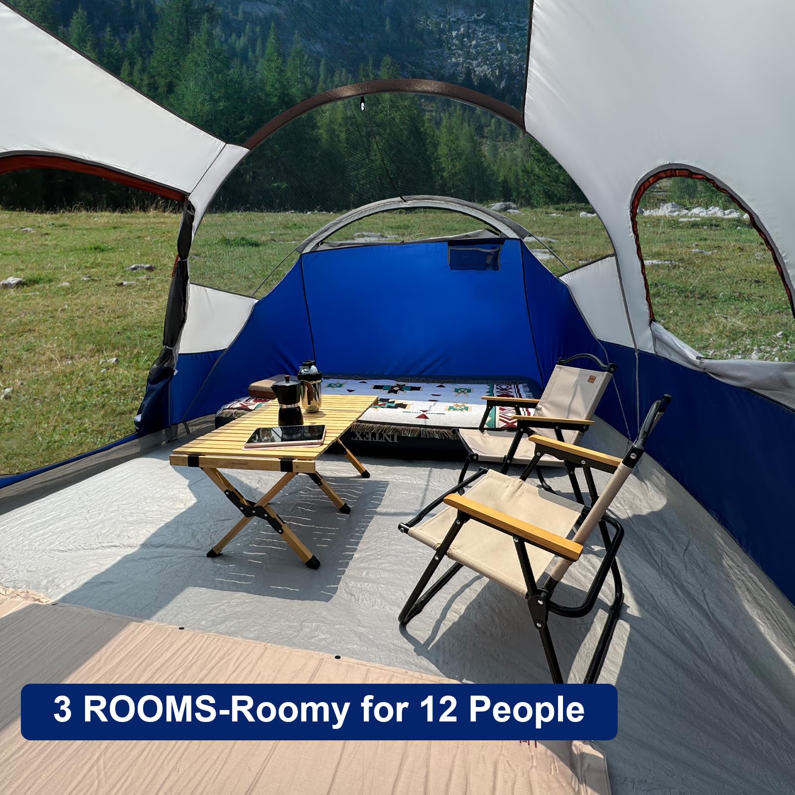 12 Person Camping Tent | 3 Rooms