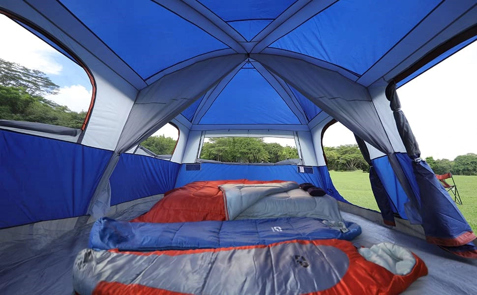 12 Person Extra Large Family Cabin Tent, Waterproof Windproof Easy Setup
