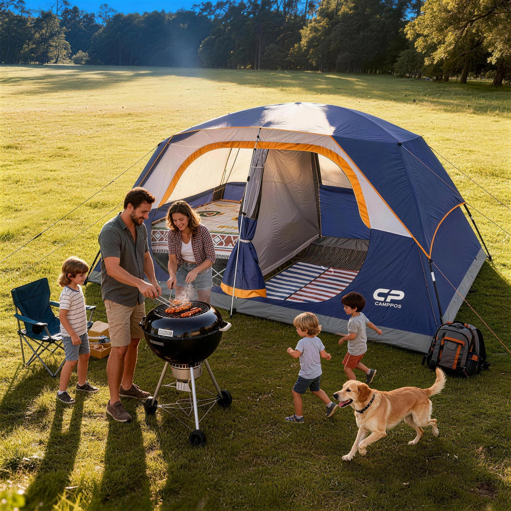 6/8 Person Family Camping Tent, Waterproof & Easy Setup Outdoor Dome Tent