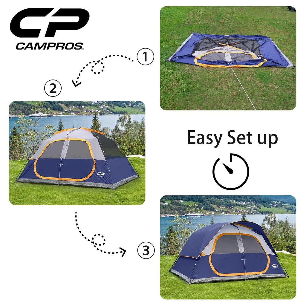 6/8 Person Family Camping Tent, Waterproof & Easy Setup Outdoor Dome Tent