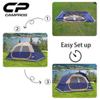 6/8 Person Family Camping Tent, Waterproof & Easy Setup Outdoor Dome Tent