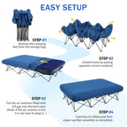 Portable Folding Camping Cot with Air Mattress for Adults | Outdoor Camping & Travel Bed(Air Pump Not Included) - CAMPROS CP