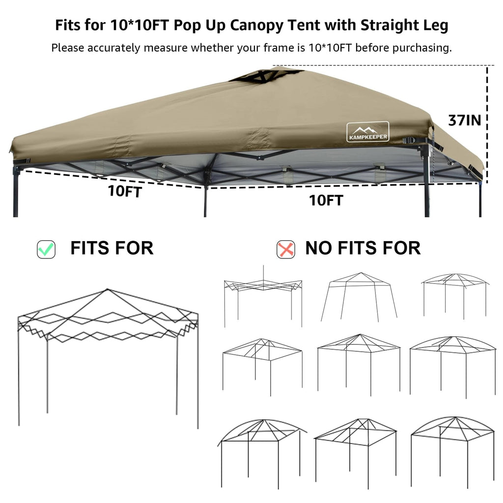 Replacement Canopy Top with Air Vent UV Waterproof ,10x10FT - CAMPROS CP