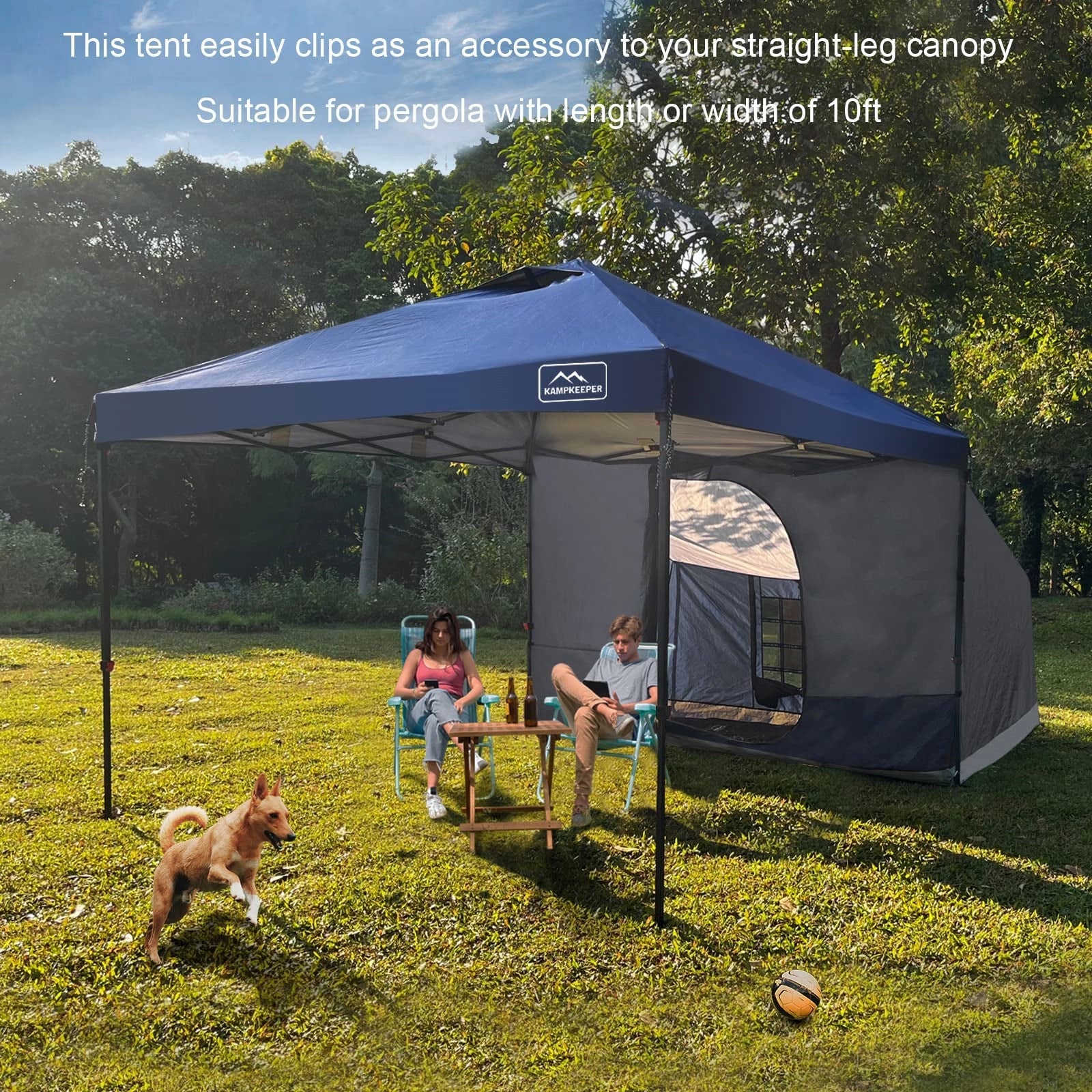 Side Tent, 1-2 Person Camping Tent for 10'x10' Pop Up Canopy