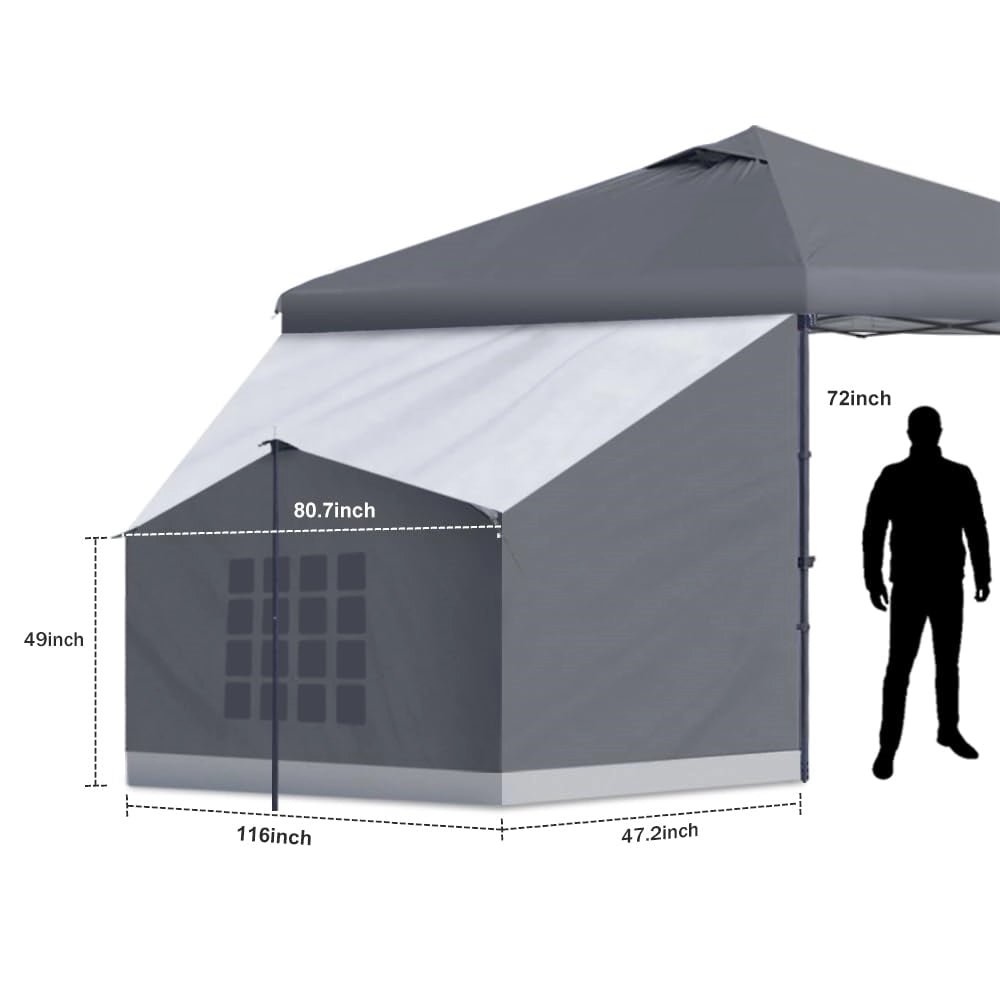 Side Tent, 1 - 2 Person Camping Tent for 10'x10' Pop Up Canopy - CAMPROS CP