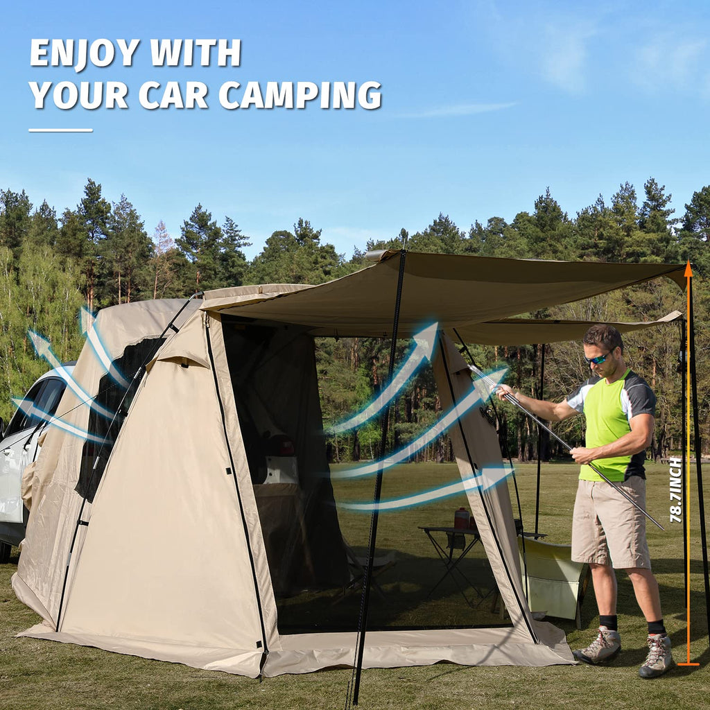 SUV Tailgate Tent | Shade Awning for Camping, Picnic, Sports & Outdoor Travel - CAMPROS CP